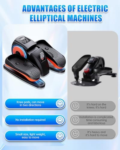 Under Desk Elliptical Machine, Electric Ellipse Leg Exerciser as Seen on Tv for Seniors with 12 Adjustable, Quiet Portable Elliptical Machine, Seated Pedal Exerciser with Remote Control
