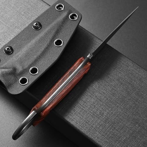 Ccanku C1140 Fixed Blade Knife,D2 Blade Dalbergia Handle EDC Tool Utility Knife for Outdoor, Survival, Hiking, Camping(Dalbergia)