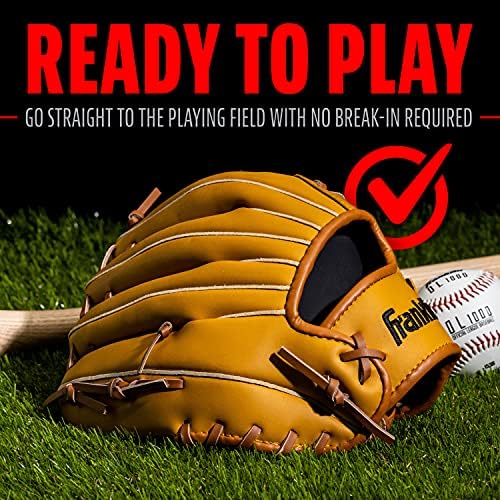 Franklin Sports Baseball + Softball Gloves - Field Master Adult + Youth Baseball + Softball Gloves - Right Hand + Left Hand Gloves - Infield + Outfield Mitts - Multiple Sizes + Colors