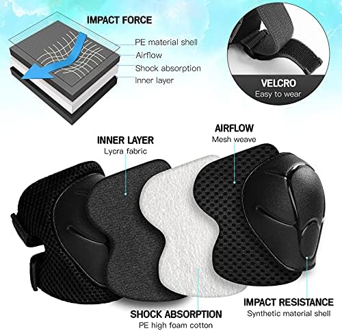 Kids Protective Gear Set Knee Pads for Kids 3-14 Years Toddler Knee and Elbow Pads with Wrist Guards 3 in 1 for Skating Cycling Bike Rollerblading Scooter