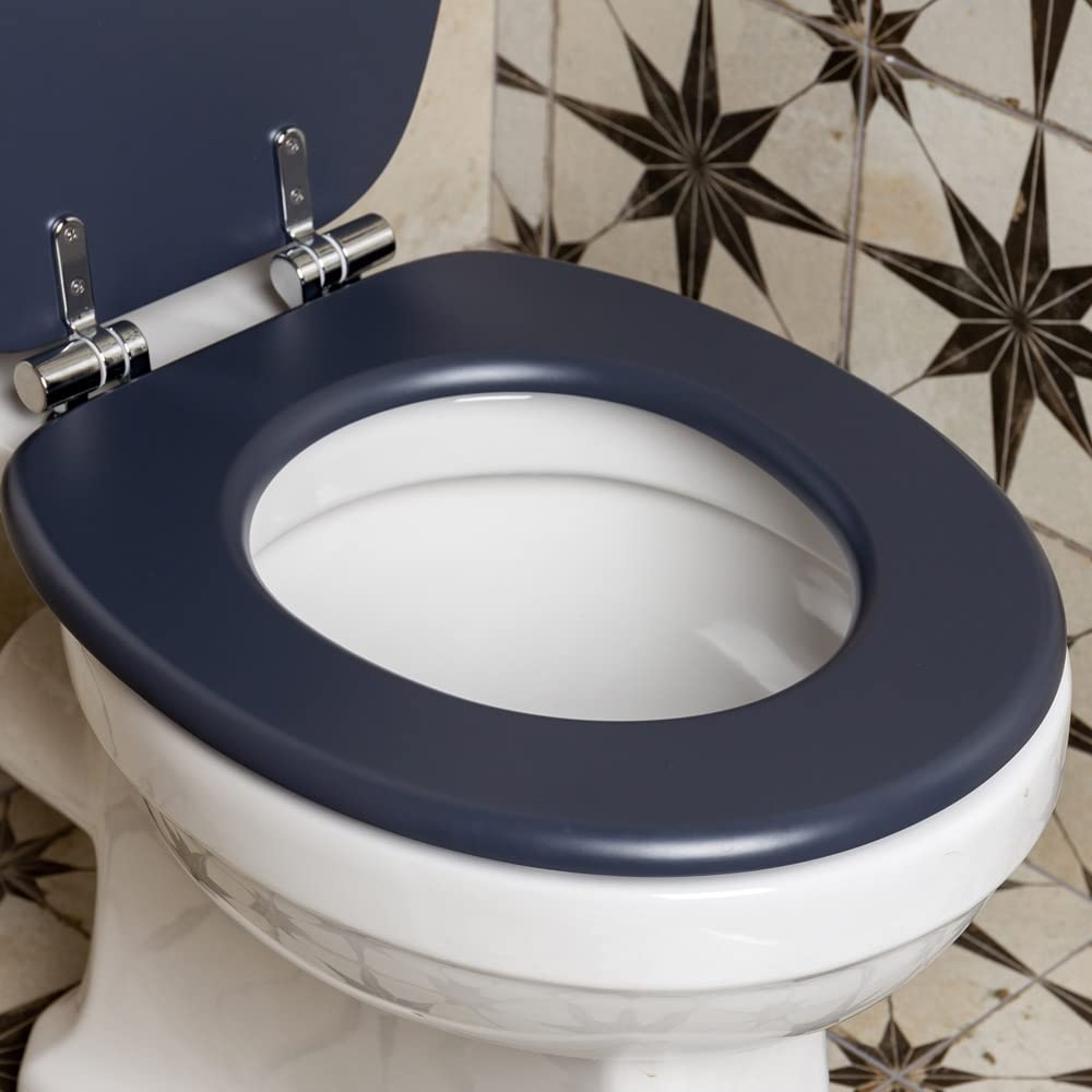 Universal Toilet Seat | Soft Close Hinges | Easy Clean | Quick Installation | Dark Grey