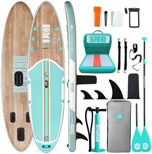 Niphean Inflatable Stand Up Paddle Board with SUP Accessories, Anti-Slip EVA Deck, 10’6’’ Inflatable Paddle Boards for Adults & Youth of All Skill Levels