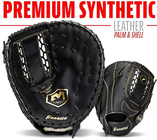 Franklin Sports Baseball + Softball Gloves - Field Master Adult + Youth Baseball + Softball Gloves - Right Hand + Left Hand Gloves - Infield + Outfield Mitts - Multiple Sizes + Colors