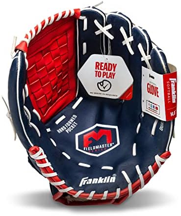 Franklin Sports Baseball + Softball Gloves - Field Master Adult + Youth Baseball + Softball Gloves - Right Hand + Left Hand Gloves - Infield + Outfield Mitts - Multiple Sizes + Colors