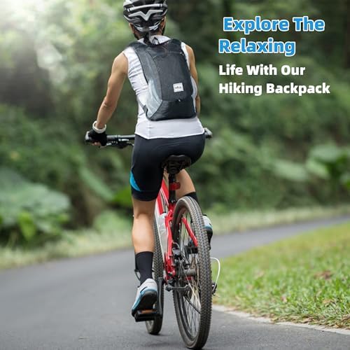 Lightweight 10L Foldable Travel Backpack - Packable Camping & Hiking Daypack for Women & Men (Dark Grey)