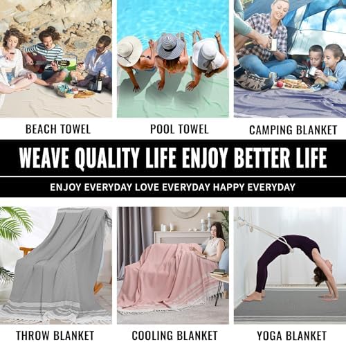 Extra Large Picnic Blanket Outdoor Turkish Beach Towel Camping Blanket ark Stadium Outside Festival Grass Hammock Grounding Rugs Lightweight Mexican Serape Floor Patio Baja Cobijas Mexicanas Para Mesa