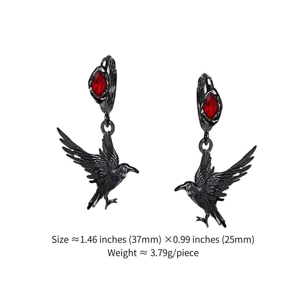 MASW Original Design Gothic Earrings Hip Hop Black Crow Pendant Earrings Fashionable Women's Accessories M3353