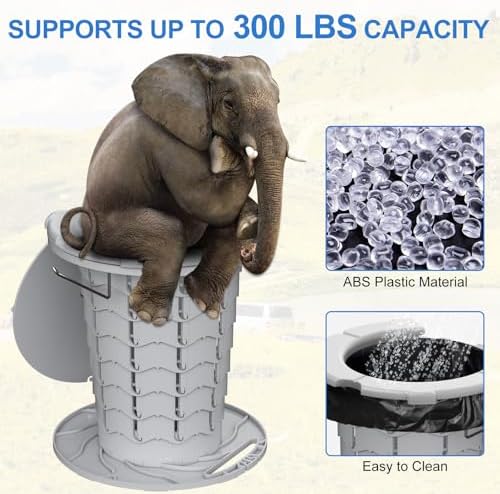 BLIKA Upgraded Retractable Portable Toilet with Cushion, 300LBS Adjustable Height Folding Toilet with Paper Holder, Travel Toilet Portable Camping Toilet, Soft Portable Toilet for Camping/Car