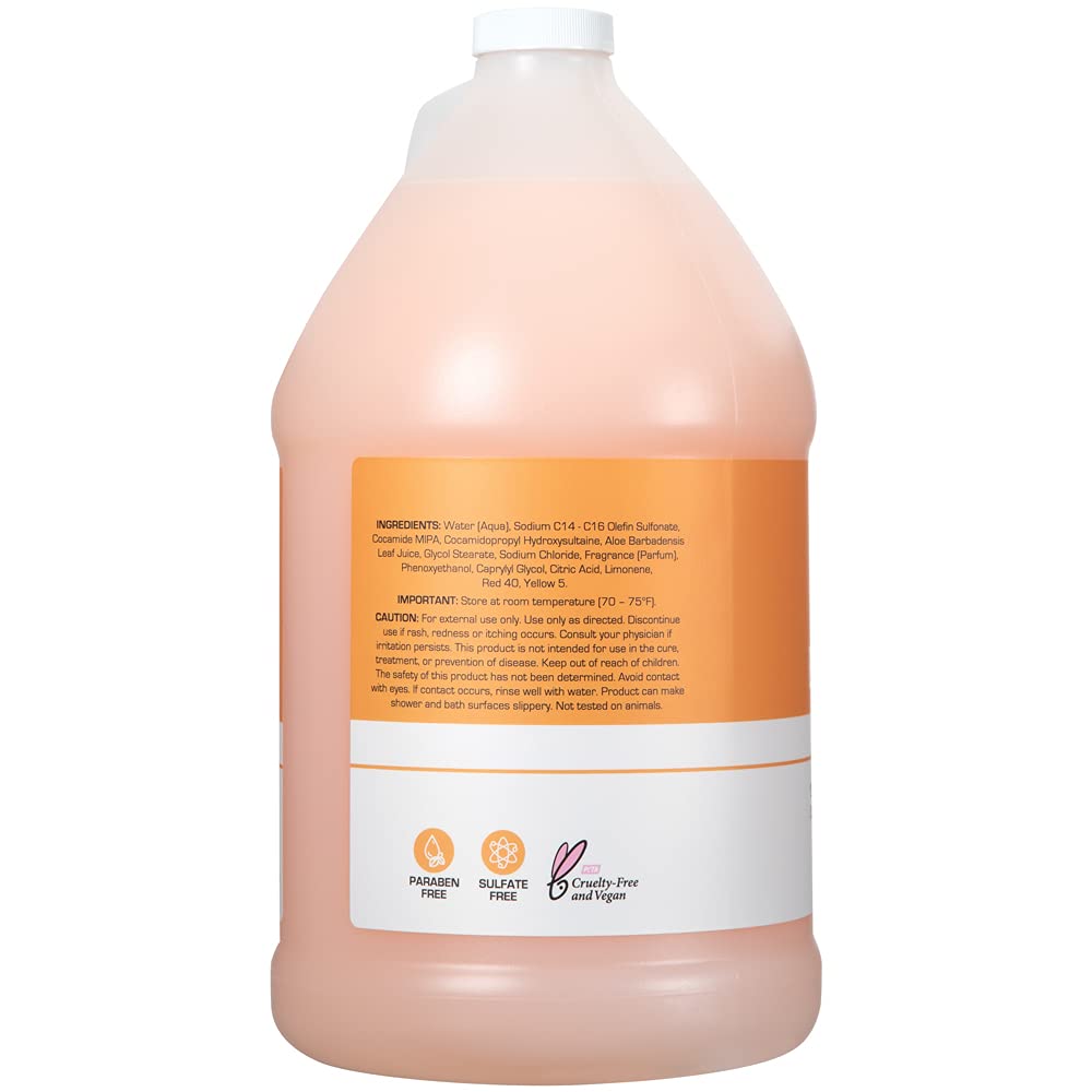 Ginger Lily Farms Club & Fitness Nourishing Body Wash, 100% Vegan & Cruelty-Free, Citrus Scent, 1 Gallon Refill (Pack of 4)