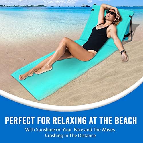 Portable Beach Mat Lounge Chair and Tote (Plain Blue)