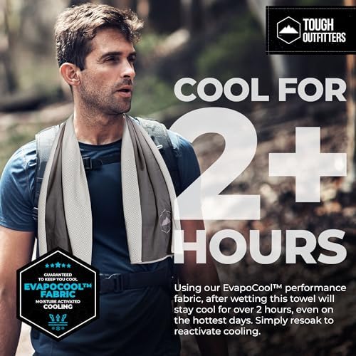 Tough Outdoors Cooling Towel - Cooling Towels for Neck & Face - Ice Wrap & Sweat Rag for Camping Gym Yoga & Sports - Workout Towel for Gym Sweat - Cool Towels for Extreme Heat