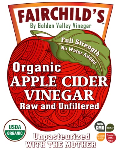 Fairchild's Organic Raw & Unfiltered Apple Cider Vinegar, 32 FZ - Four Pack