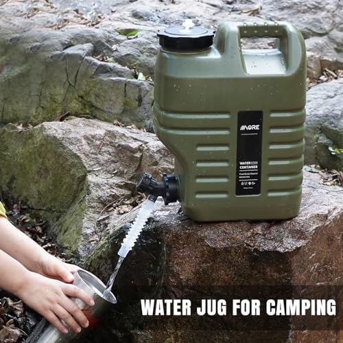 Camping Water Jug, Camping Water Container,3.17 Gallon BPA Free Water Storage with Spigot, Large Water Tank,Portable Emergency Water Storage for Camping,Car, Hiking, Hurricane Supplies.Green