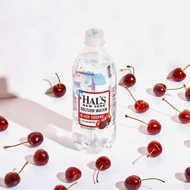 Hal's New York Seltzer Carbonated Flavored Sparkling Water, Multiflavored Variety Sampler Pack, Zero Sugar, Zero Calorie, Zero Carbs, 20 Fl Oz (Cherry Berry Variety Pack, Pack of 24)