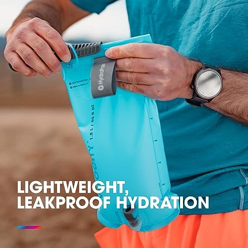 HydraPak Velocity Hydration Reservoir (1.5L or 2L), Slim Profile Water Bladder, Self-Sealing Bite Valve, Leak Proof, Reversible, Dishwasher Safe