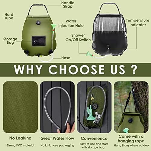 Solar Shower Tent Kit, 2 Pcs, Instant Pop Up Privacy, 5 Gallon Solar Shower Bag, Sun Canopy Beach Outdoor Camp Privacy Tent, Easy Set Up, Foldable
