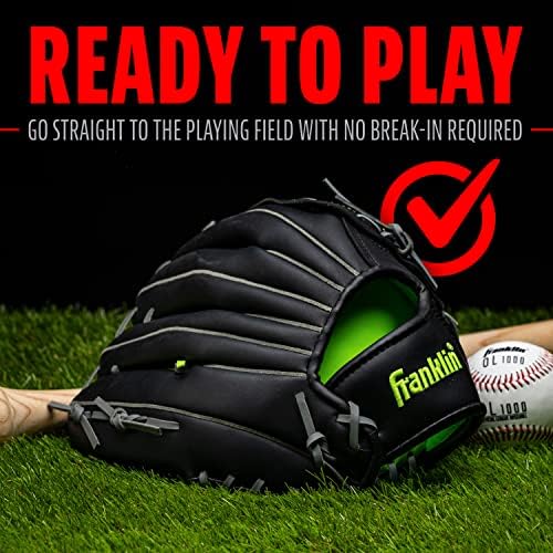 Franklin Sports Baseball + Softball Gloves - Field Master Adult + Youth Baseball + Softball Gloves - Right Hand + Left Hand Gloves - Infield + Outfield Mitts - Multiple Sizes + Colors