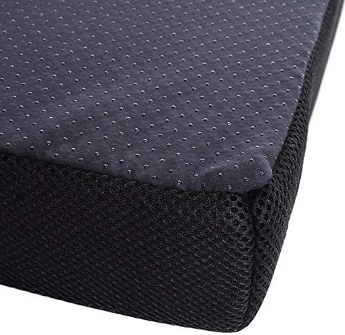 Portable Seat Cushion for Office Soft Memory Foam Seat Cushion Non Slip Bottom with Carry Handle,Washable Cover,Comfortable Coccyx Cushion for Home Office Chair Pad,Car Seat, Wheelchair (Black)