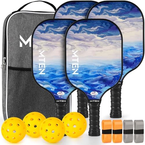 Pickleball Paddles, USAPA Approved Fiberglass Surface Pickleball Set with Pickleball Rackets, Pickleball Paddles Set for Men Women