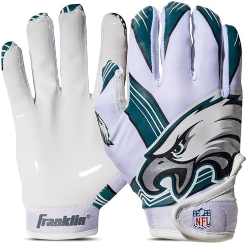 Franklin Sports Youth NFL Football Receiver Gloves - Kids Football Gloves Pair - NFL Team Logos and Silicone Palm
