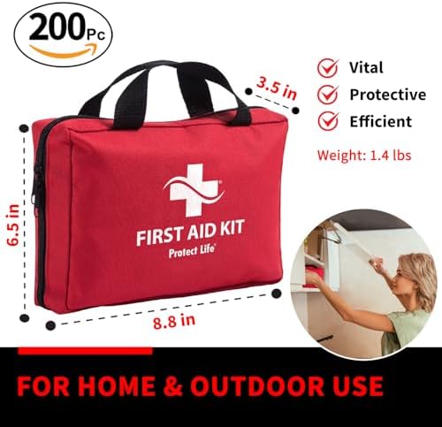 Protect Life Survival First Aid Kit for Home/Business, Camping Survival Kits | Mini Travel First Aid Kit | Camping Equipment | Small Kits for Car | Outdoor Emergency Survivals Pack