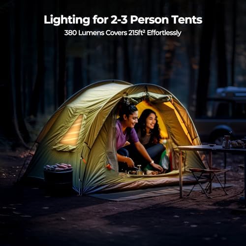 BougeRV Movable Area Light, Rechargeable Camping Lantern, 3200mAh Portable Camping Light, IP65 Waterproof, Camp Lamp for Tent, Power Outages, Emergency, Outdoor