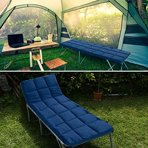 Navy Cot Mattress Topper - Quilted Pads for Camping, 75"x30" for Camp Cot/Rv Bunk/Narrow Twin Beds