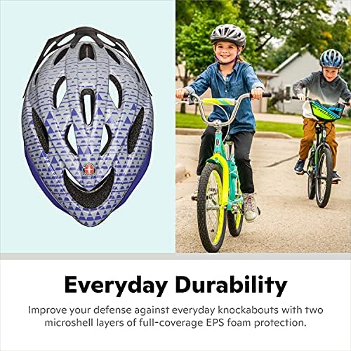 Schwinn Thrasher Bike Helmet for Youth Boys Girls Age 8-14 Years Old, Suggested Fit 55-58cm, Lightweight Microshell Design with Adjustable Side & Chin Strap, CPSC Safety Certified, Sleek, Sporty Style