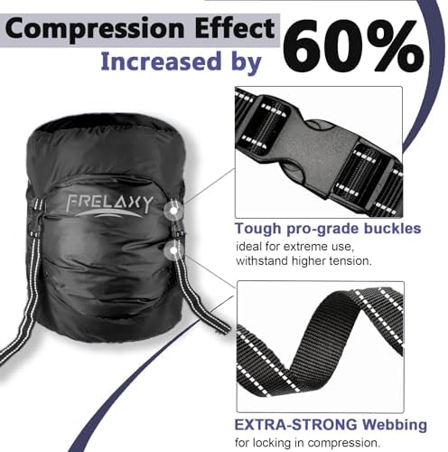 Frelaxy Compression Sack, 40% More Storage! 11L/18L/30L/45L/52L Compression Stuff Sack, Water-Resistant & Ultralight Sleeping Bag Stuff Sack - Space Saving Gear for Camping, Hiking
