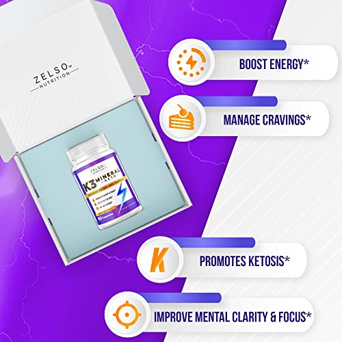 Zelso K3 Mineral Capsules - 60 Count, Advanced Ketogenic Weight Loss and Energy Support Formula, Natural Ingredients, GMP Quality, Vegan and Eco-Friendly