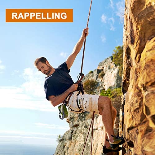 Heavy Duty Locking Climbing Carabiner - Favofit 25KN 42KN UIAA Certified Auto Lock Carabiner Clip for Arborist - 3.9'' Large Rock Climbing Hook for Hammock Rappelling Hunting