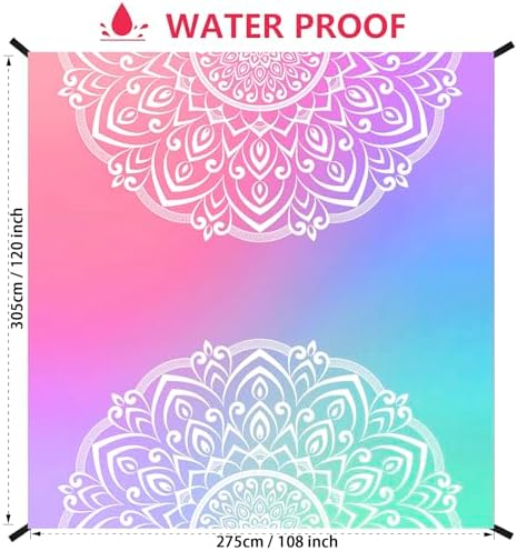 Beach Blanket Waterproof Sandproof Beach Mat 79" X 83" /10'x9'for 2-8 Adults Quick Drying Outdoor Picnic Mat Beach Accessories for Travel, Camping, Hiking