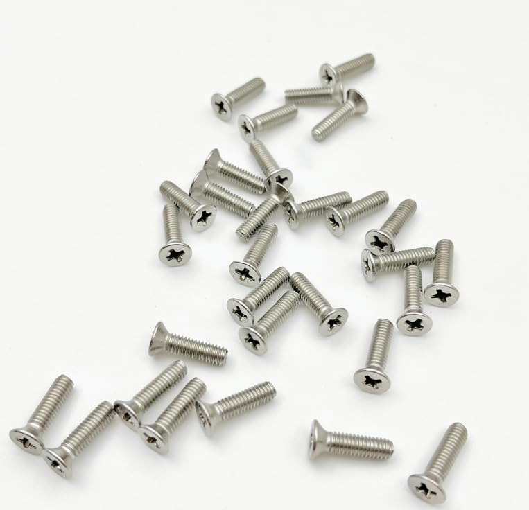 100pcs M3-0.5x3mm Phillips Flat Head Machine Screws, Stainless Steel 304 (18-8), UNC Coarse Thread, Countersunk Head Machine Screws