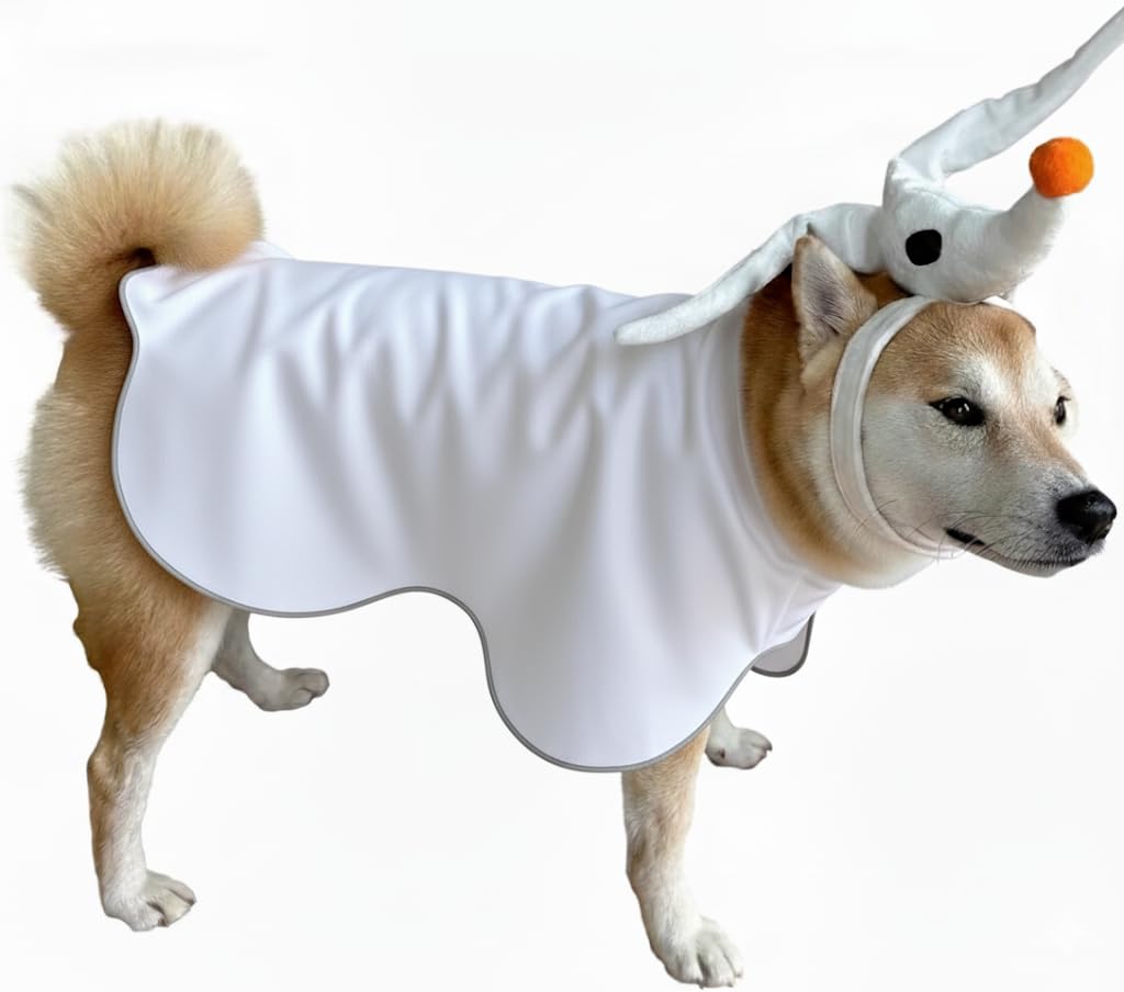 ComfyCamper Dog Ghost Costume - XXS Small Medium Large XXL Spooky Cosplay Christmas Halloween Scary Costumes, S