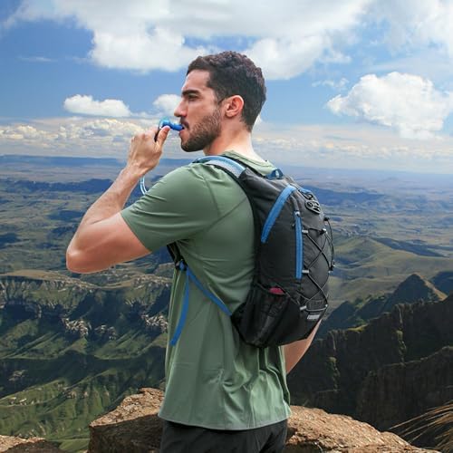 Lightweight Hydration Backpack, Running Backpack with 2L Water Bladder, Hydro Water Daypack for Cycling Hiking Rave for Men Women