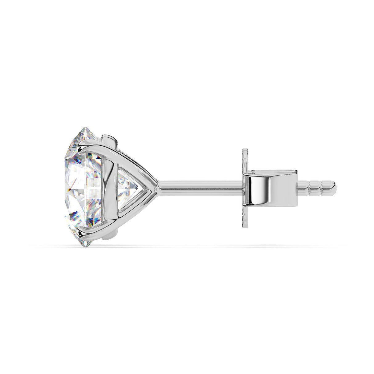 1.0 Carat 14K White Gold IGI Certified LAB GROWN Round Cut Diamond Stud Earrings for Women 4 Prong Screw Back for her MADE IN USA (E-F Color, VS1-VS2 Clarity)