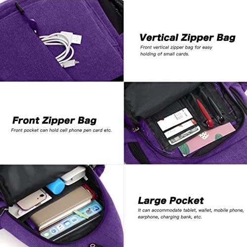 MOSISO Sling Backpack,Canvas Crossbody Hiking Daypack Bag with Anti-theft Pocket