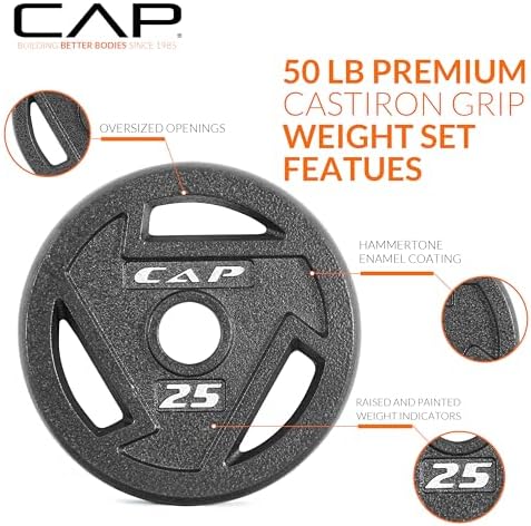 CAP Barbell 2-Inch Olympic Grip Weight Plate | Multiple Options