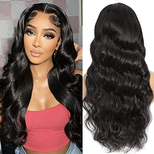 BELIANA 5x5 HD Lace Closure Wigs Human Hair Pre Plucked 5X5 Body Wave Lace Front Wigs Human Hair 180% Density Brazilian Virgin Human Hair Wigs for Black Women Natural Color (Body Wave Wig, 18 Inch)