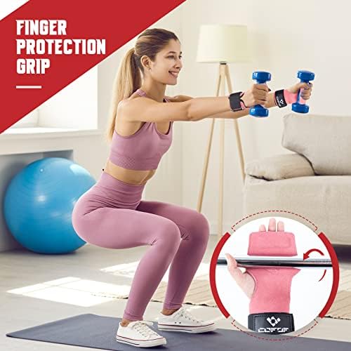 Weight Lifting Wrist Strap, Double Layer Leather Wrist Strap for Deadlift and Powerlifting, Adjustable Neoprene Padded Gym Workout Lifting Hooks (Pair)