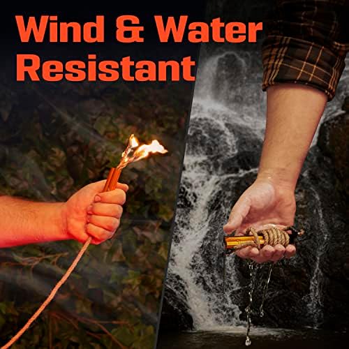 Fire Starter Survival Tool - All-in-One Flint and Steel Fire Starter Kit - Ferro Rod Fire Starter with 36" Waterproof Tinder Wick Rope and Steel Fire Striker - Patented Firestarter | Prepared4X