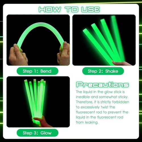 Lewtemi 10 Pcs 14 Inch Large Glow Sticks Christmas Jumbo Sticks Big Glow Stick Giant Light Stick Emergency Light Stick for Camping Accessories, Survival Kit