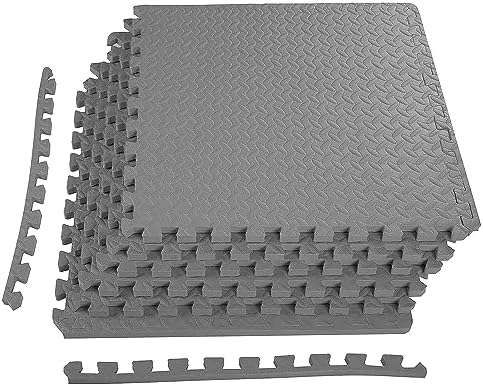 BalanceFrom Puzzle Exercise Mat with EVA Foam Interlocking Tiles for MMA, Exercise, Gymnastics and Home Gym Protective Flooring, Multiple Sizes and Colors