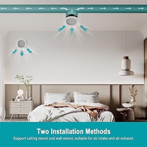 HG Power 8 Inch Soffit Vent, Round Vent Cover with Built-in Screen Mesh, ABS Louver Round Air Vent Ceiling Diffuser for Exhaust Fan, Bathroom, Office and Home HVAC Ventilation, 200mm, White