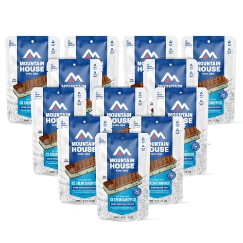 Mountain House Mint Chocolate Chip Ice Cream Sandwich | Freeze Dried Backpacking & Camping Food | 12-Pack