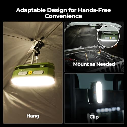BougeRV Movable Area Light, Rechargeable Camping Lantern, 3200mAh Portable Camping Light, IP65 Waterproof, Camp Lamp for Tent, Power Outages, Emergency, Outdoor