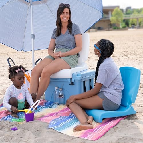 Step2 Folding Flip Seat, Lightweight Portable Outdoor Chair for Poolside, Camping, Beach, Boats, Tailgates, Durable Ground Chair with Back Support for Adults, Mint