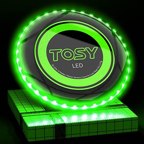 TOSY Flying Disc - 16 Million Colors RGB or 36 LEDs, Extremely Bright, Smart Modes, Camping Essentials for Teens/Kids/Adults/Men/Boys/Girls, Auto Light Up, Patented, Rechargeable, Waterproof, 175g