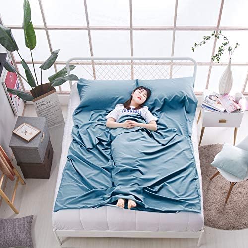 Sleeping Bag Liner Lightweight Compact Sleeping Bag Sack Portable Clean Travel Sheet Camping Sleep Sheet for Backpacking Hotel Hiking