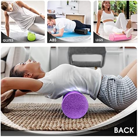 Yes4All High-Density Round Back Roller Foam, Exercise Foam Roller for Yoga, Pilates & Stretching - 12, 18, 24, 36 inch